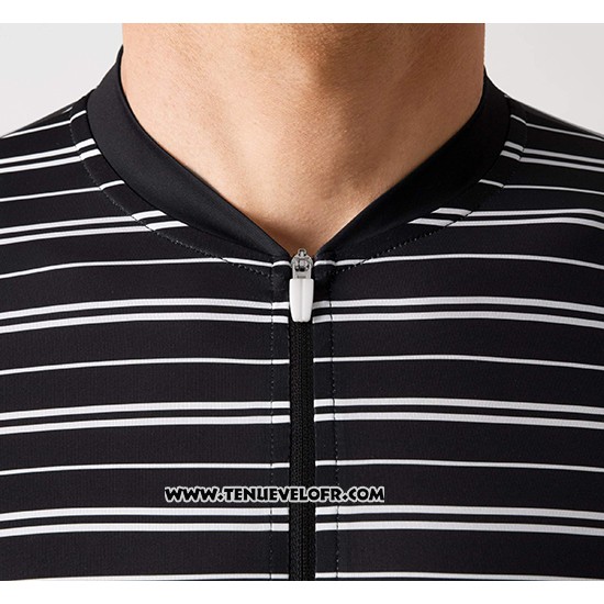 2019 Maillot Ciclismo La Passione Stripe Noir Manches Courtes et Cuissard